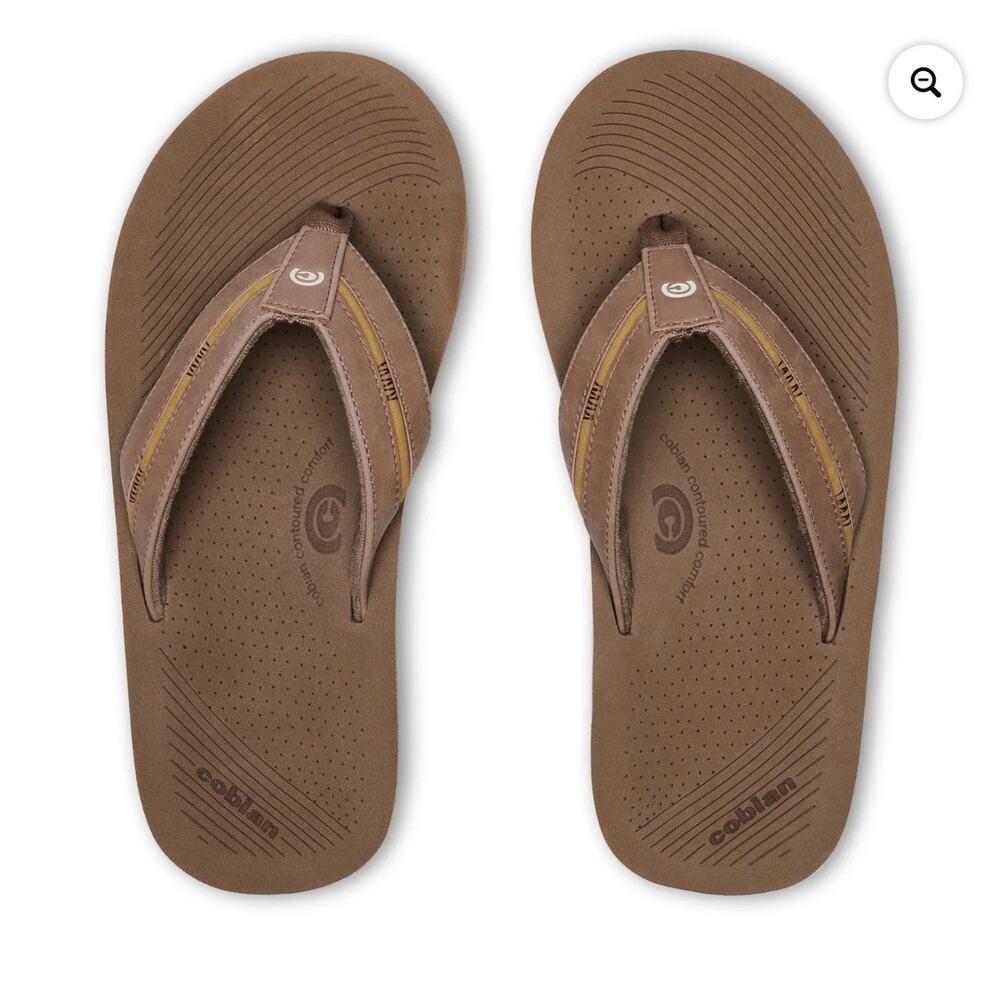 COBIAN Men's Ponto Rise Tan Arch Support Sandals (PTR24-200-08) Size 8 US EU 40 - Picture 2 of 5